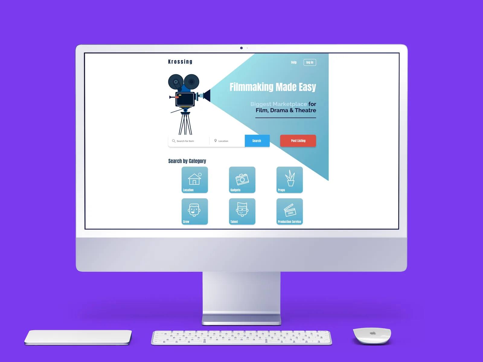 Krossing product interface across representative screens